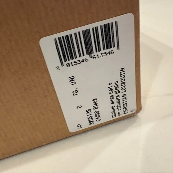 Christian Louboutin Black Belt with  Gold hardware New in Box - Picture 3 of 11